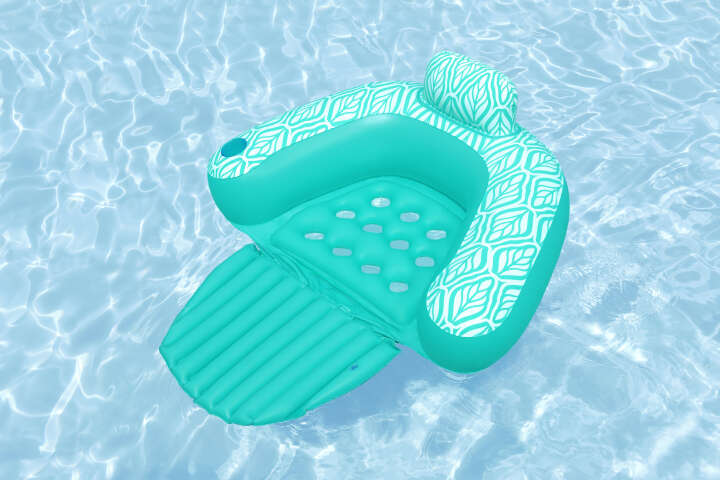 Bestway Poolsessel Comfort Plush Deluxe mit Kopfkissen und Getränkehalter